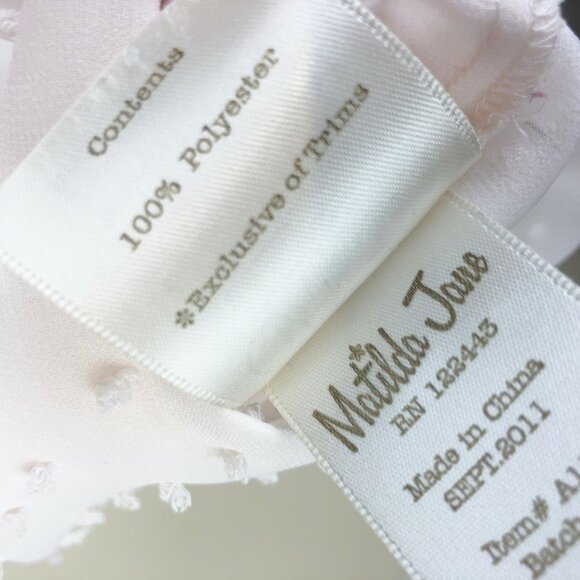 Matilda Jane Blouse Womens Size Medium Tapioca Swiss Dot Peasant Top Shirt - Picture 5 of 5